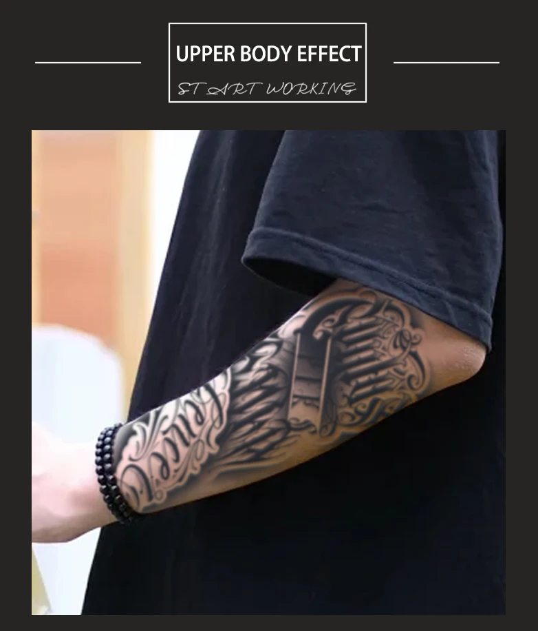 1pc Dark Floral Waterproof Temporary Tattoo Stickers, Lasting 1-2 Weeks, Simulates Semi-Permanent Fake Tattoos