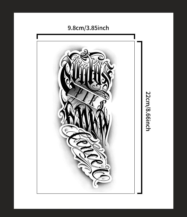 1pc Dark Floral Waterproof Temporary Tattoo Stickers, Lasting 1-2 Weeks, Simulates Semi-Permanent Fake Tattoos