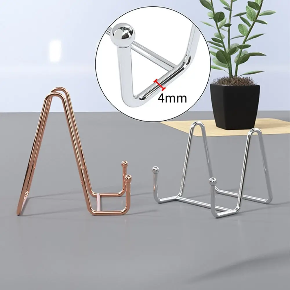 Plate Display Stand Picture Easel Metal Plate Stands Holder Display Pictures Frame Photo Decorative Plate Dish Tabletop Art