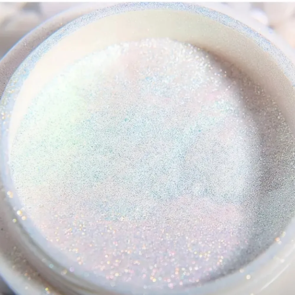 1/2PC Pearl White Mermaid Aurora Chrome Nail Powder Metallic Neon Rainbow Dust Nail Art Gel Polish Supplies Mirror Chrome Powder