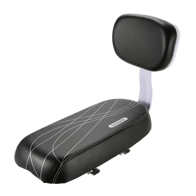 Bicycle Back Seat Bike PU Leather Soft Cushion Rear Rack Seat Water Resistant Children Seat With Back Rest Bicycle Accessories