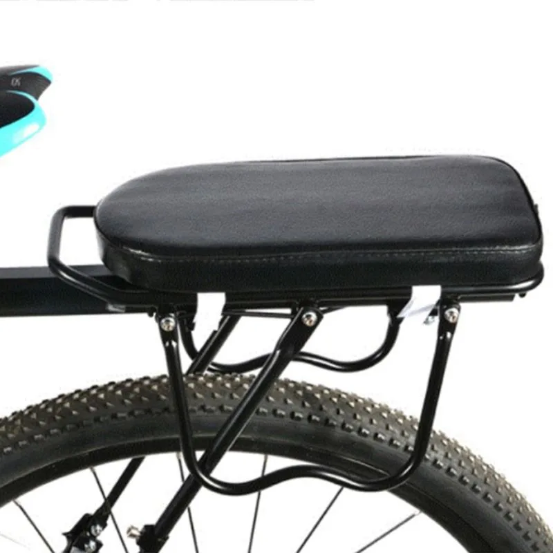 Bicycle Back Seat Bike PU Leather Soft Cushion Rear Rack Seat Water Resistant Children Seat With Back Rest Bicycle Accessories