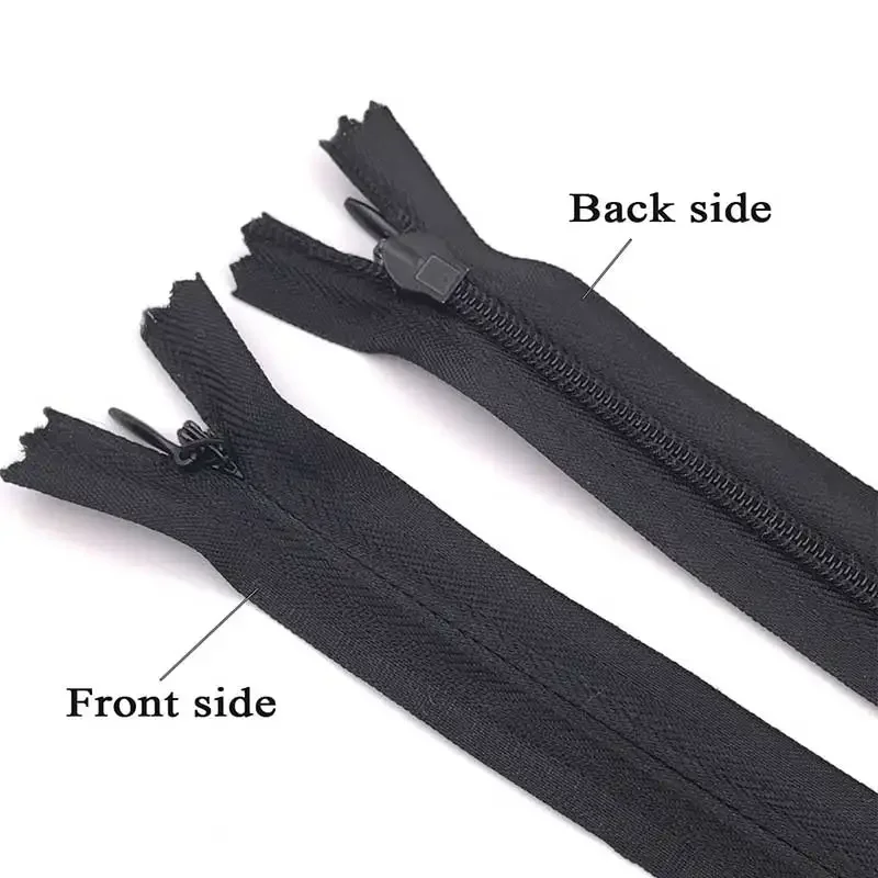 10Pcs Nylon Invisible Zippers 15-60cm(6Inch-24Inch) Black White Invisible Coil Zipper For Sewing Craft Garment Accessories