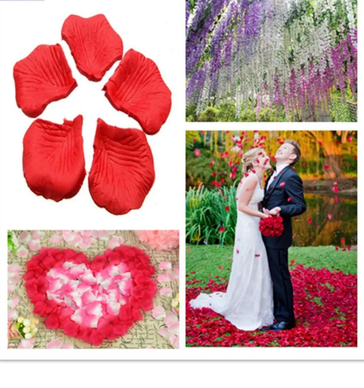 2000 Pieces of Silk Cloth with Simulated Petals, Rose Petals, Wedding Room Decoration, and Wedding Supplies