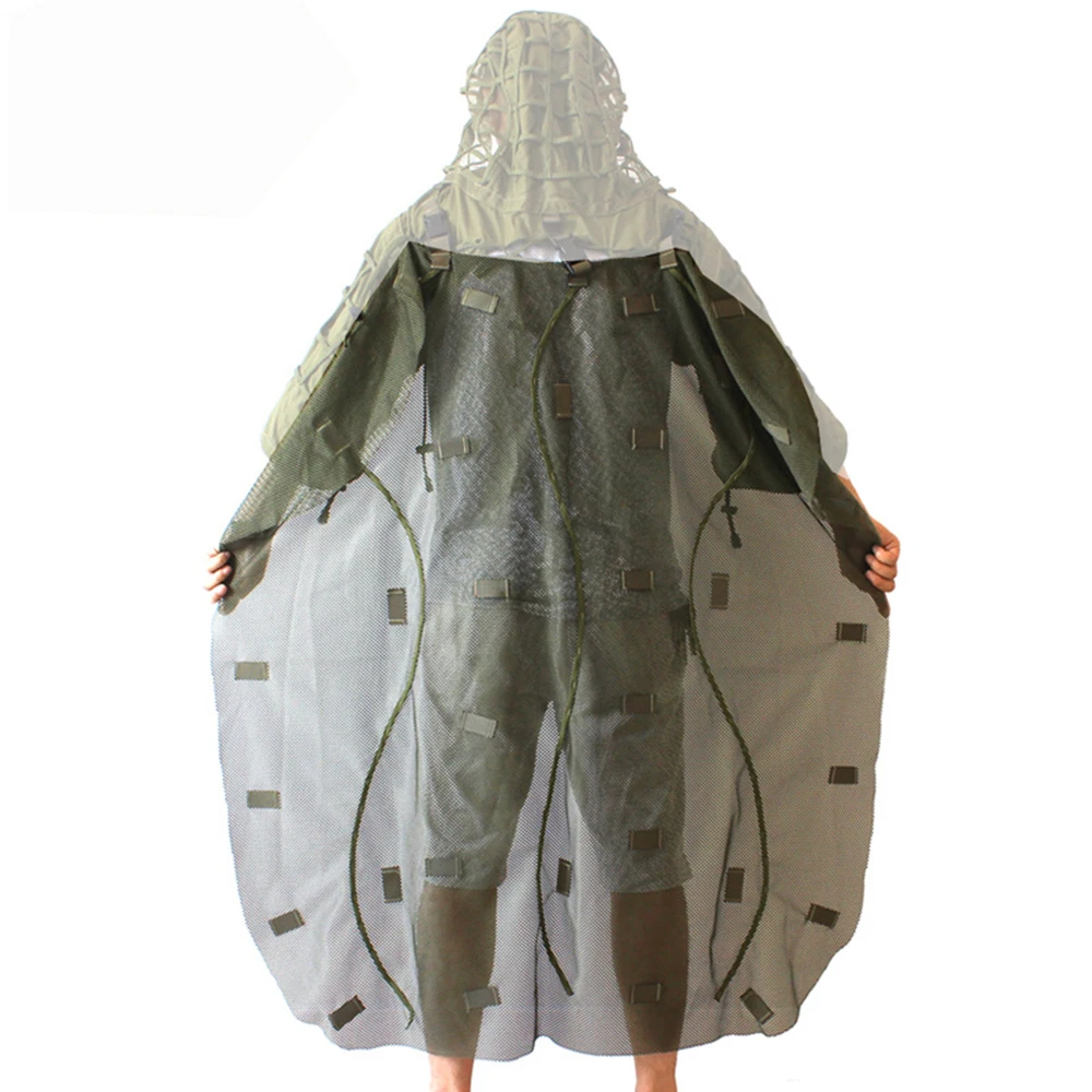 Ghillie Suit Foundation, Ghillie Poncho, Camouflage Hunting Base, Cape Sniper Viper Hood for Airsoft Paintball