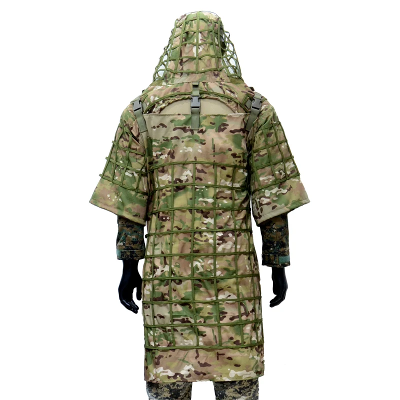 Ghillie Suit Foundation, Ghillie Poncho, Camouflage Hunting Base, Cape Sniper Viper Hood for Airsoft Paintball