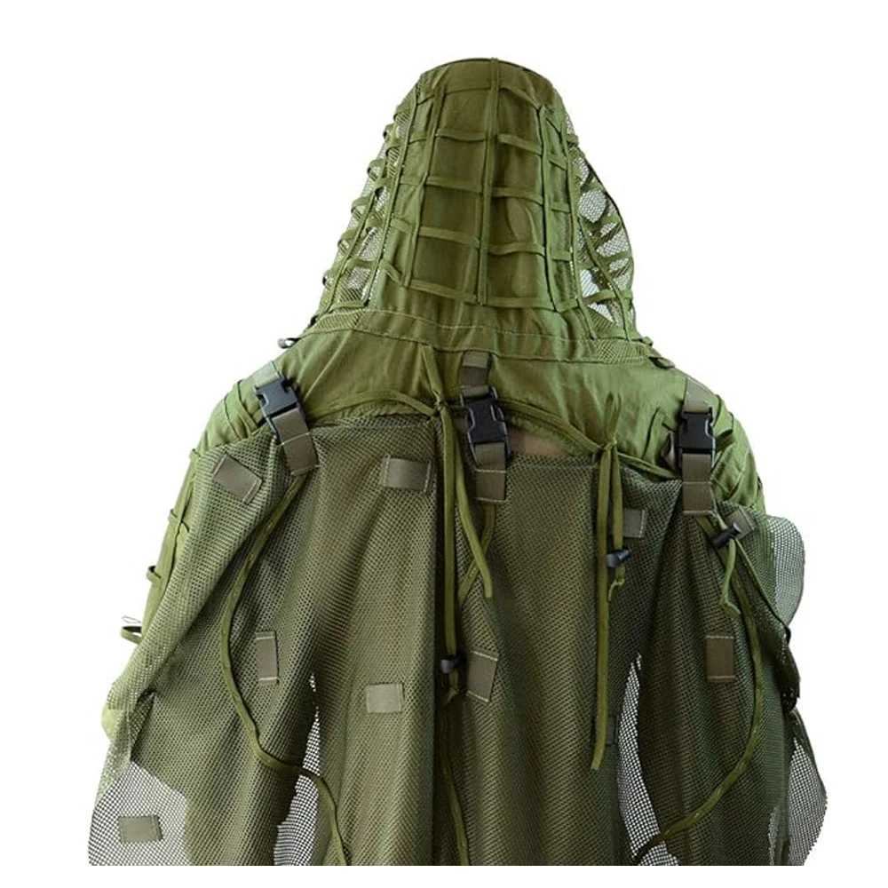 Ghillie Suit Foundation, Ghillie Poncho, Camouflage Hunting Base, Cape Sniper Viper Hood for Airsoft Paintball
