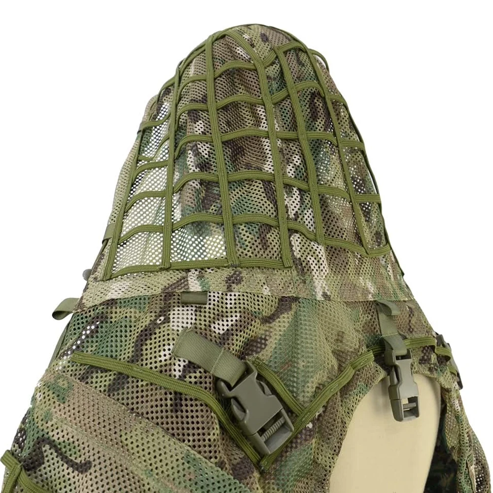 Ghillie Suit Foundation, Ghillie Poncho, Camouflage Hunting Base, Cape Sniper Viper Hood for Airsoft Paintball