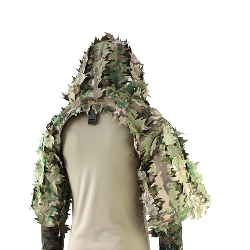 Ghillie Suit Foundation, Ghillie Poncho, Camouflage Hunting Base, Cape Sniper Viper Hood for Airsoft Paintball