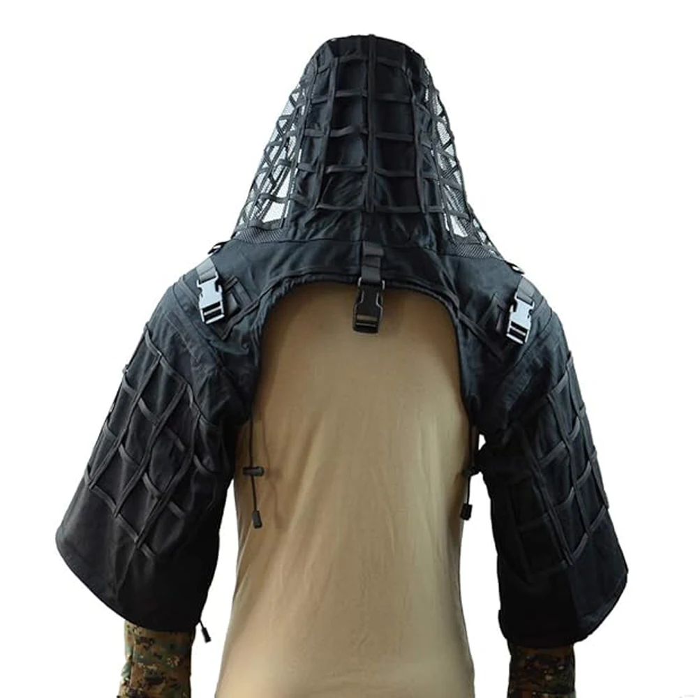 Ghillie Suit Foundation, Ghillie Poncho, Camouflage Hunting Base, Cape Sniper Viper Hood for Airsoft Paintball