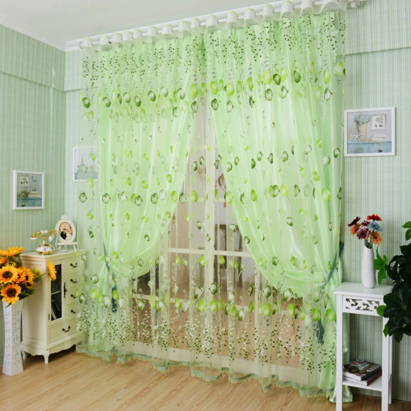 1Pc Modern Tulip Window Screen Living Room Bedroom Door Kitchen Drape Curtain Home Decoration Supplies