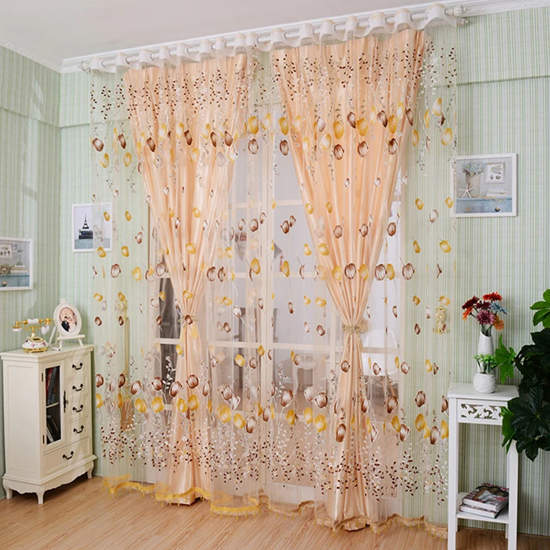 1Pc Modern Tulip Window Screen Living Room Bedroom Door Kitchen Drape Curtain Home Decoration Supplies