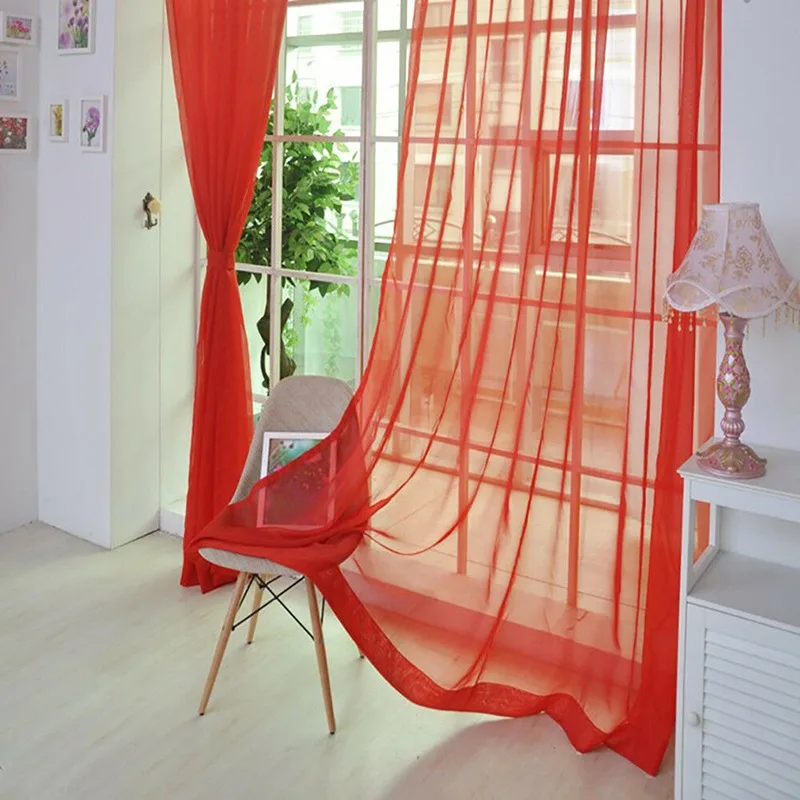 1Pc Modern Tulip Window Screen Living Room Bedroom Door Kitchen Drape Curtain Home Decoration Supplies