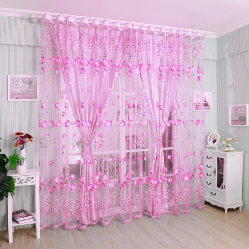 1Pc Modern Tulip Window Screen Living Room Bedroom Door Kitchen Drape Curtain Home Decoration Supplies