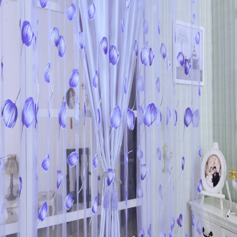 1Pc Modern Tulip Window Screen Living Room Bedroom Door Kitchen Drape Curtain Home Decoration Supplies