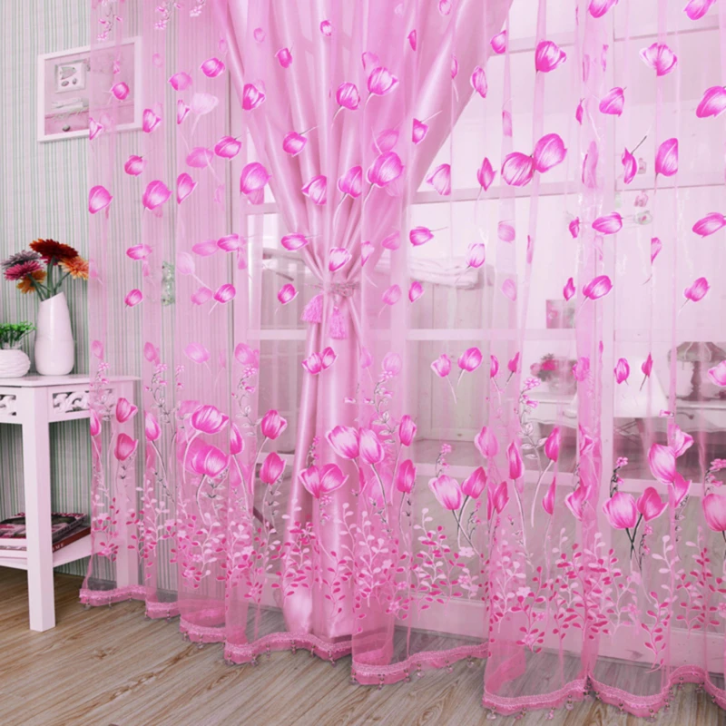 1Pc Modern Tulip Window Screen Living Room Bedroom Door Kitchen Drape Curtain Home Decoration Supplies
