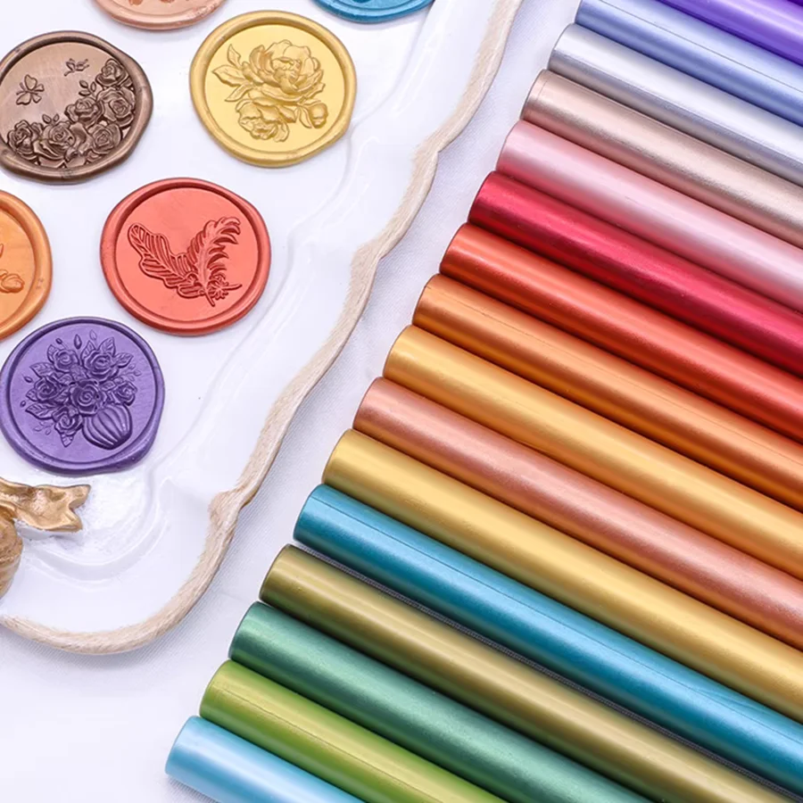 10 Pcs/Lot Glue Gun Sealing Wax Sticks for Wax Seal Stamp for Wedding Invitations Cards Envelopes Wine Packages Gift Wrapping