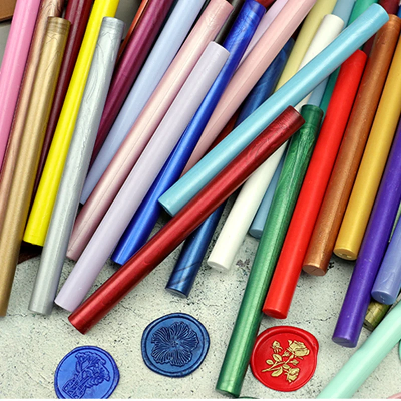 10 Pcs/Lot Glue Gun Sealing Wax Sticks for Wax Seal Stamp for Wedding Invitations Cards Envelopes Wine Packages Gift Wrapping