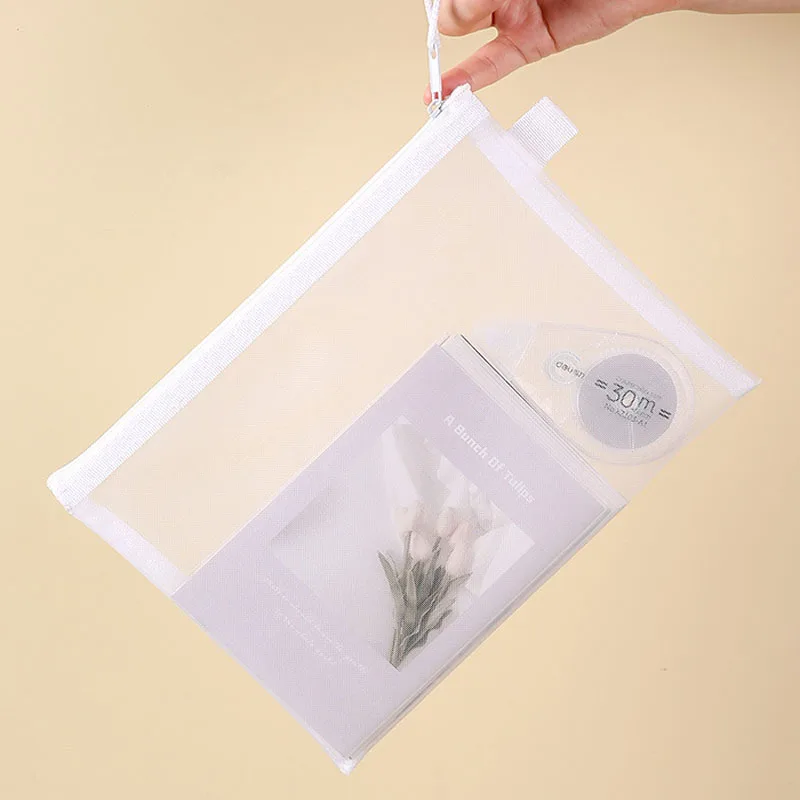 Mesh Zipper File Bag Toy storage bag building block puzzle sub-package bag children zipper transparent finishing storage box
