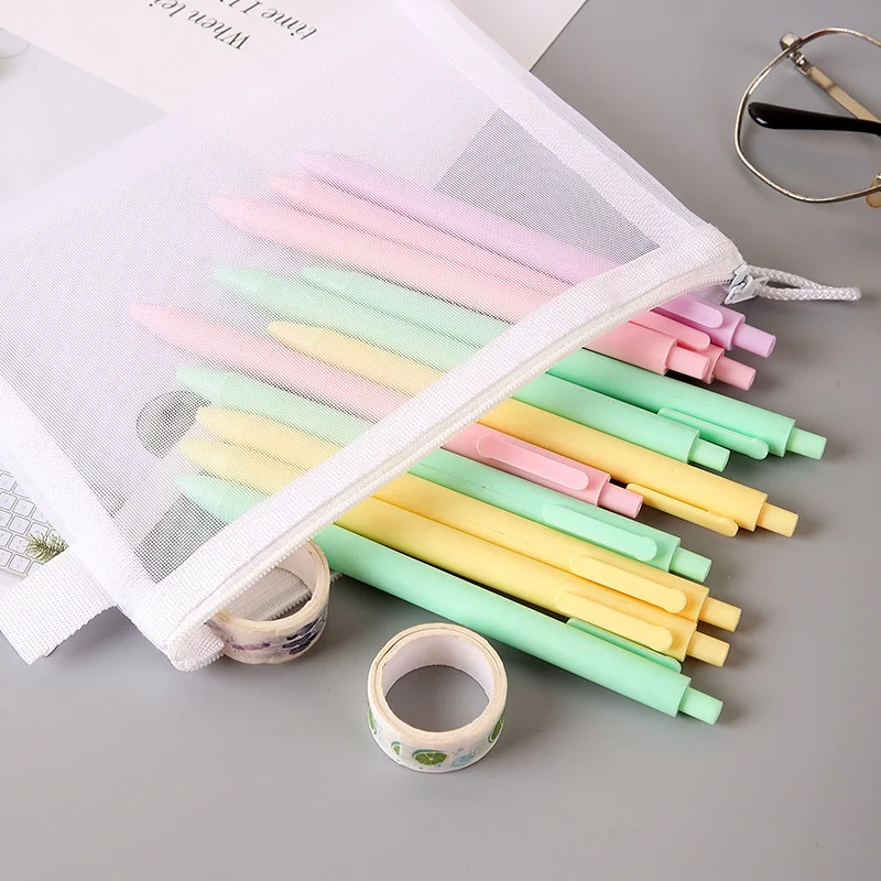 Mesh Zipper File Bag Toy storage bag building block puzzle sub-package bag children zipper transparent finishing storage box