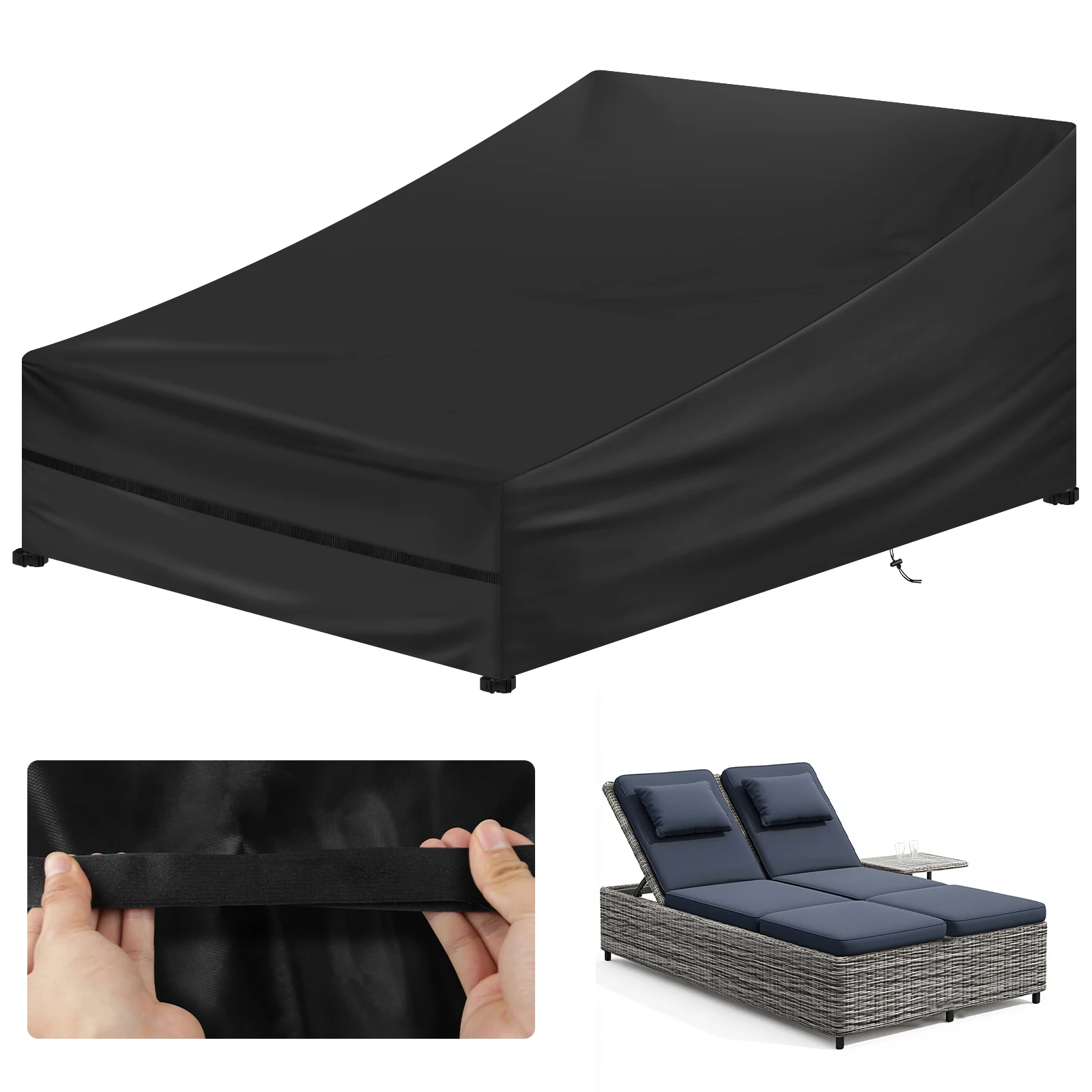 1/2 Pack Chaise Lounge Cover Waterproof Outdoor Garden Patio Chair Covers Weather Sun Resistant Furniture Protective