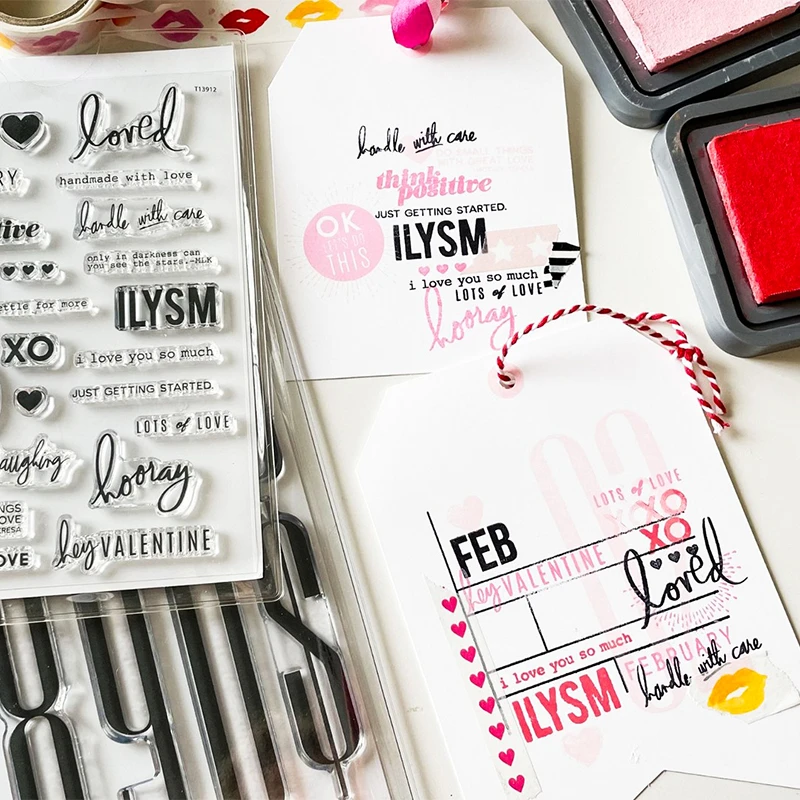 2025 New English Clear Stamp Feb Mar Apr Monthly Sentiments Transparent Stamps For DIY Scrapbooking/Photo Album Decor Stamps