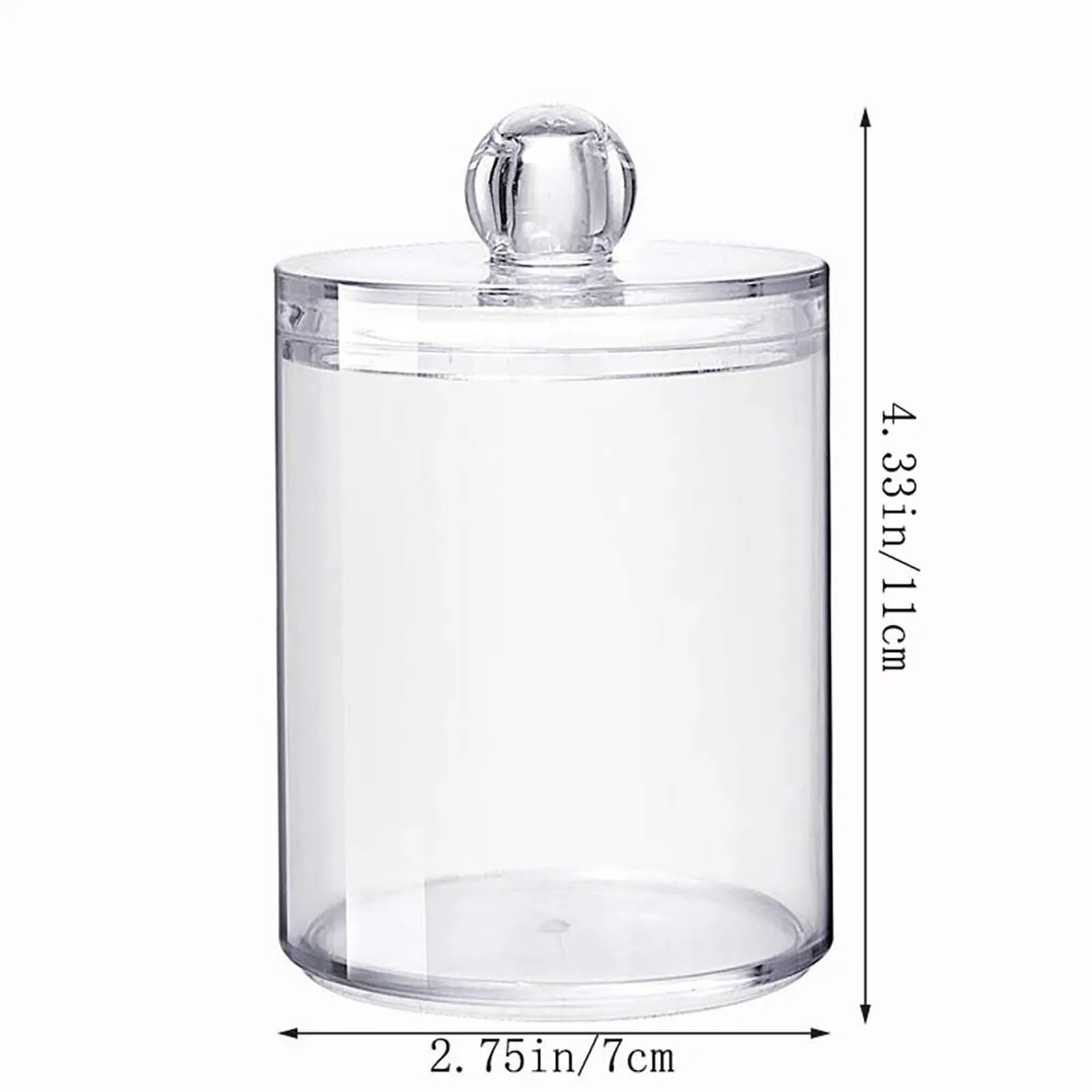 4pcs/set Clear Swab Holders With Lid, Dust-proof Swab Storage Dispenser Jars For Swab, Jewelry, Powder Puffs, Beauty Eggs,