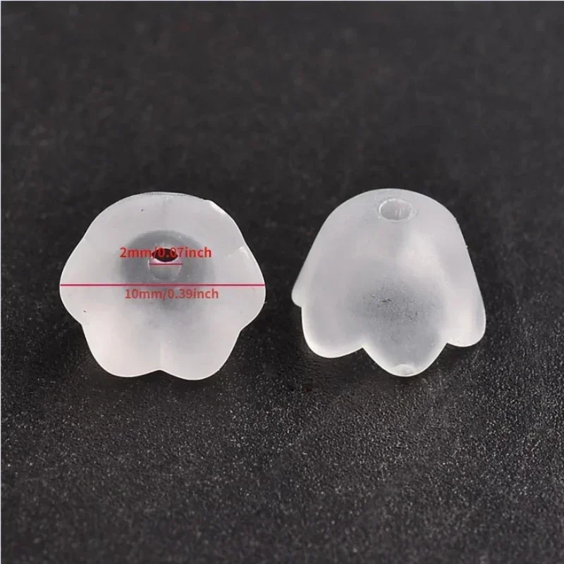 50/100/200pcs Transparent Acrylic Beads Tulip Flower Lily of The Valley for Jewelry Making DIY Bracelet Necklace Crafts Material