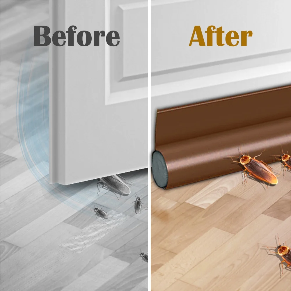 Adjustable Door Bottom Seal Strip Weatherstrip Under Door Draft Stopper Anti-Cold One Side Gap Blocker Foam Weather Strip Adjust