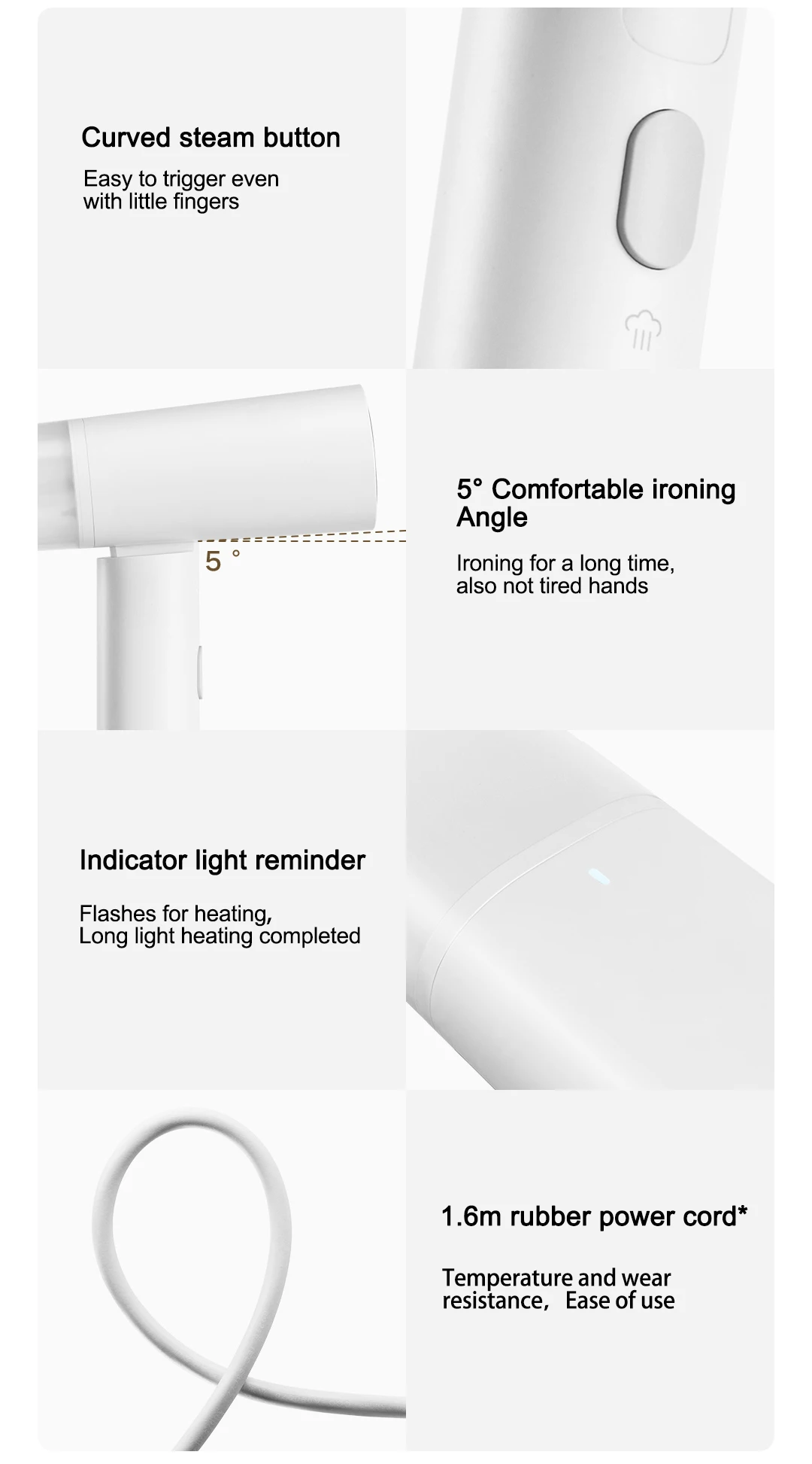 Xiaomi MIJIA Handheld Garment Steamer 2 Iron Home Electric Steam Cleaner Portable Foldable Mite Removal Flat Ironing Machine