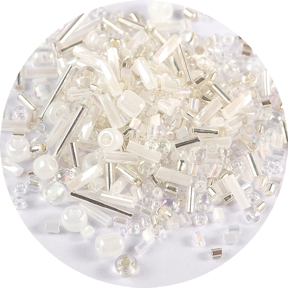 500Pcs Japan Miyuki Seed Beads Mixed Delica Round Glass Beads Mix Colors and Size Glass Twist Bugle Tube For Clothing Accessory