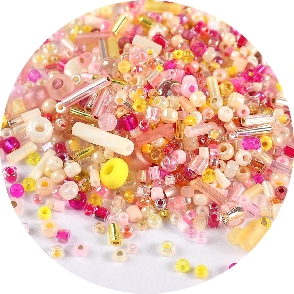 500Pcs Japan Miyuki Seed Beads Mixed Delica Round Glass Beads Mix Colors and Size Glass Twist Bugle Tube For Clothing Accessory