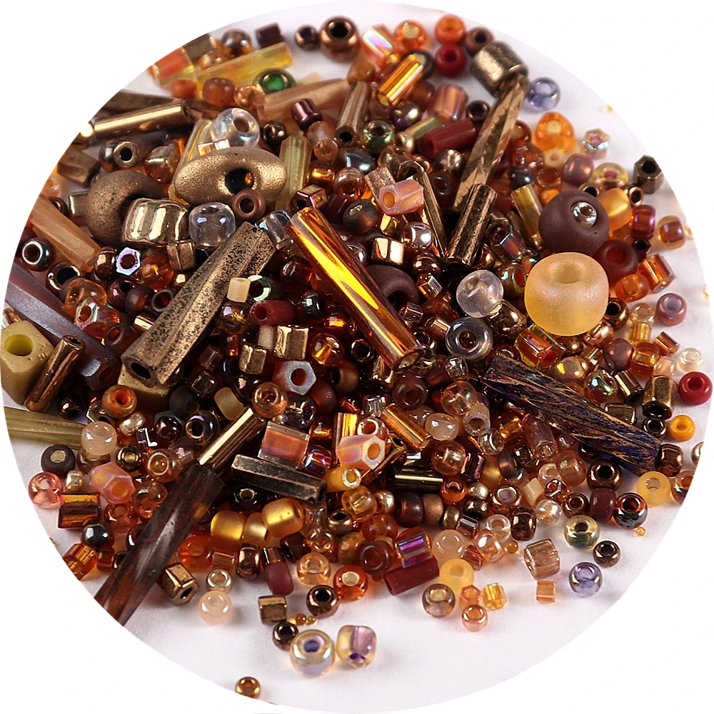 500Pcs Japan Miyuki Seed Beads Mixed Delica Round Glass Beads Mix Colors and Size Glass Twist Bugle Tube For Clothing Accessory