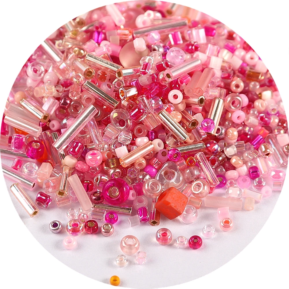 500Pcs Japan Miyuki Seed Beads Mixed Delica Round Glass Beads Mix Colors and Size Glass Twist Bugle Tube For Clothing Accessory