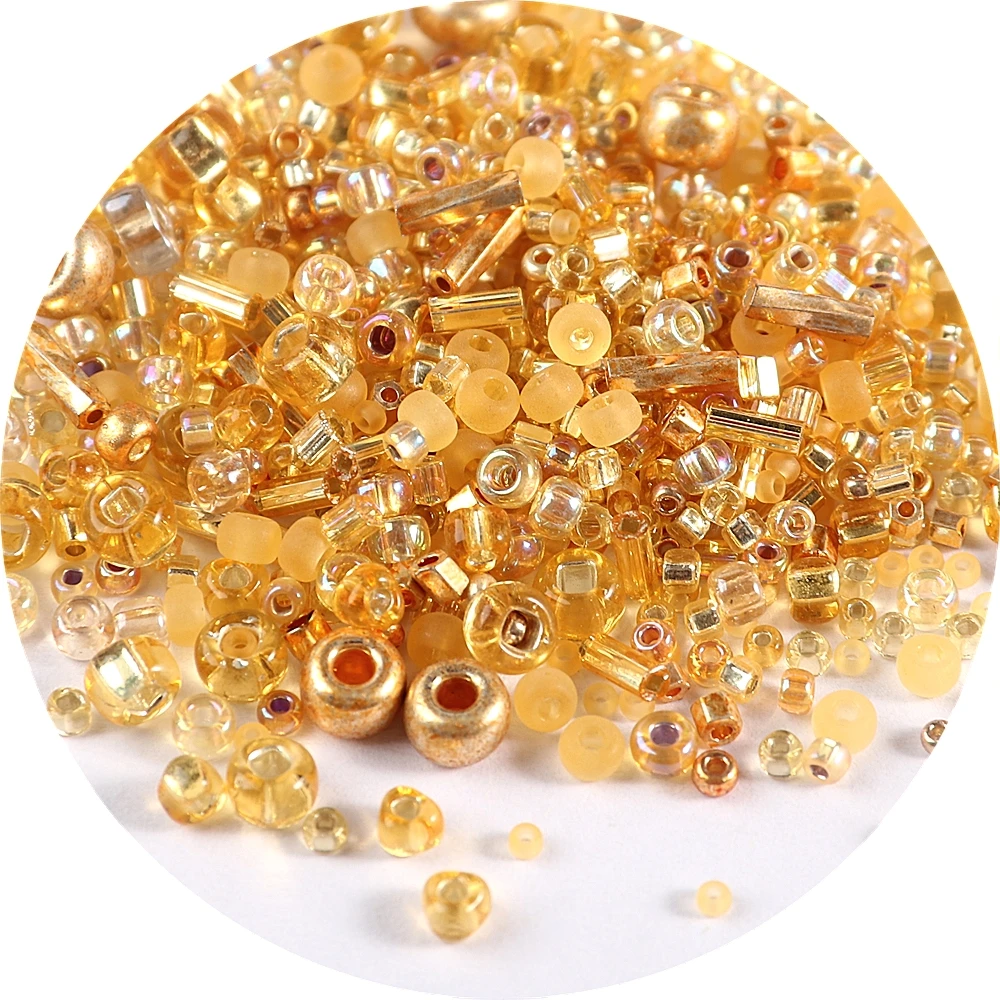 500Pcs Japan Miyuki Seed Beads Mixed Delica Round Glass Beads Mix Colors and Size Glass Twist Bugle Tube For Clothing Accessory