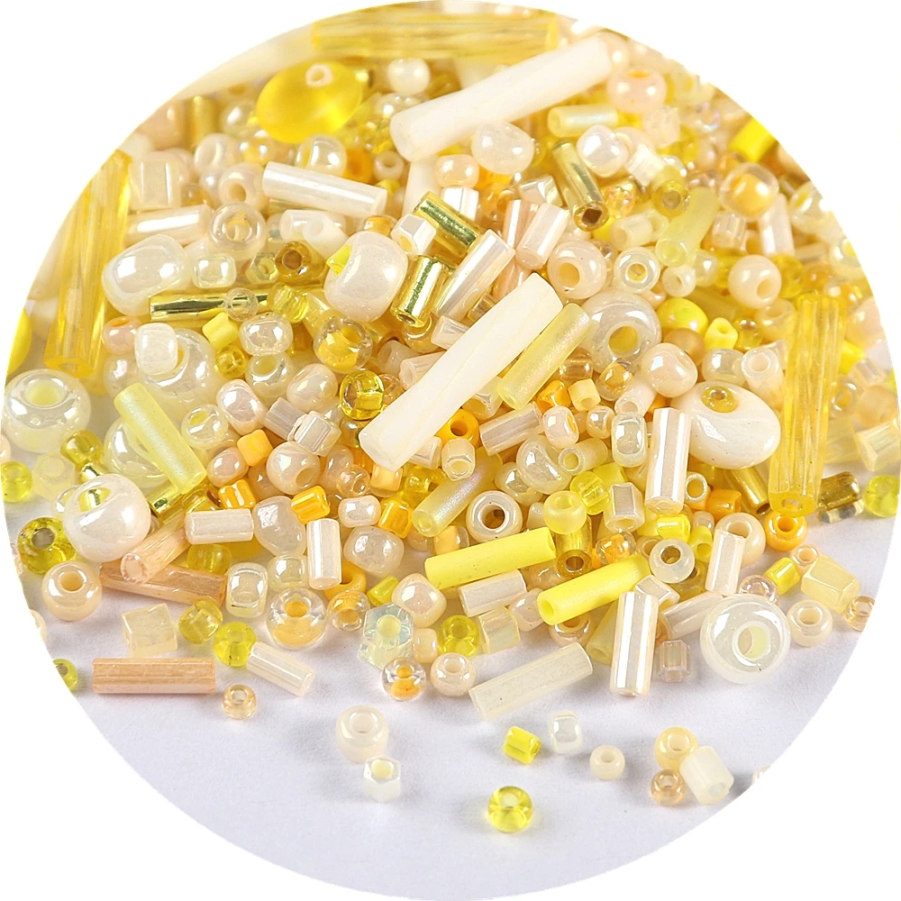 500Pcs Japan Miyuki Seed Beads Mixed Delica Round Glass Beads Mix Colors and Size Glass Twist Bugle Tube For Clothing Accessory