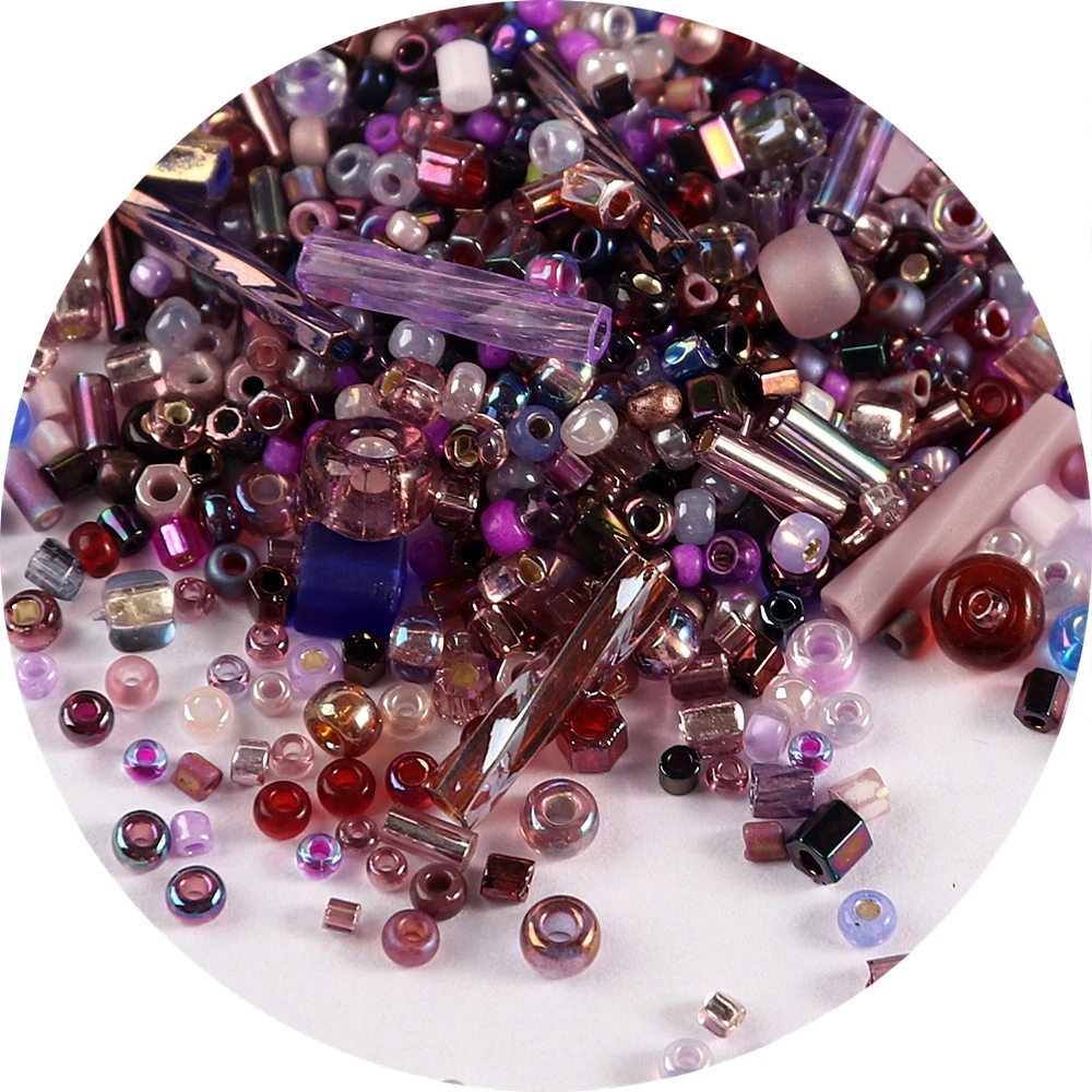 500Pcs Japan Miyuki Seed Beads Mixed Delica Round Glass Beads Mix Colors and Size Glass Twist Bugle Tube For Clothing Accessory