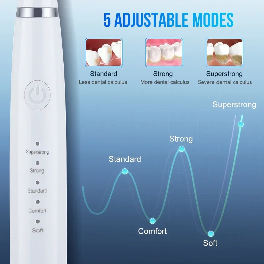 Ultrasonic Scaler for Teeth Cleaning Tartar Removal Plaque Removal Rechargeable Teeth Whitening Oral Care and Dental Cleaner