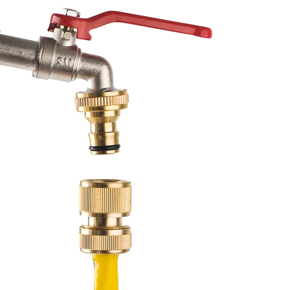 1 Sets Garden Hose Quick Connect Water Hose Fitting, 3/4 Inch 1/2 Brass BSP Female And Male Connector