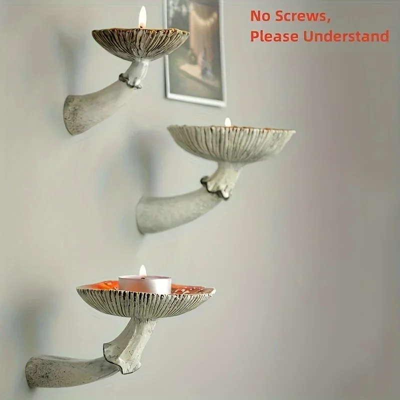 1pc Mushroom Storage Rack, Sundries Storage Decoration, Wall Hanging Mushroom Head Decoration, Wall Decor Home Decor, Room Decor