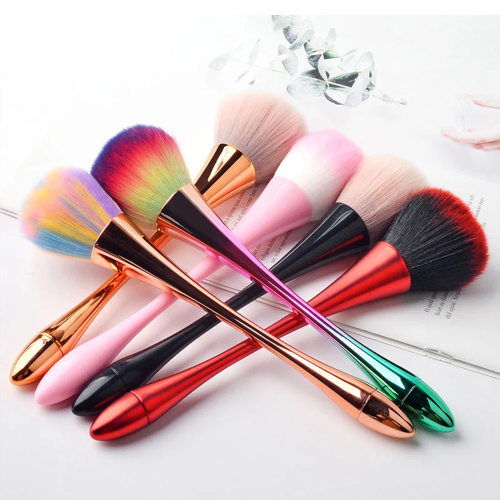 1pc Soft Slender-Waist Nail Dust Brush Dust Clean Nail Art Cleaner Remover Powder Brush Make Up Colorful Mnicure Pen Tools