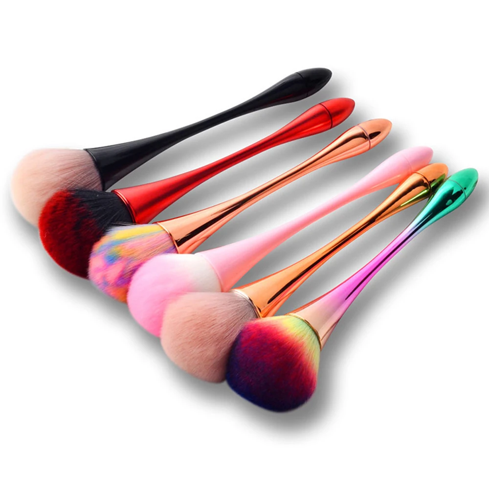 1pc Soft Slender-Waist Nail Dust Brush Dust Clean Nail Art Cleaner Remover Powder Brush Make Up Colorful Mnicure Pen Tools
