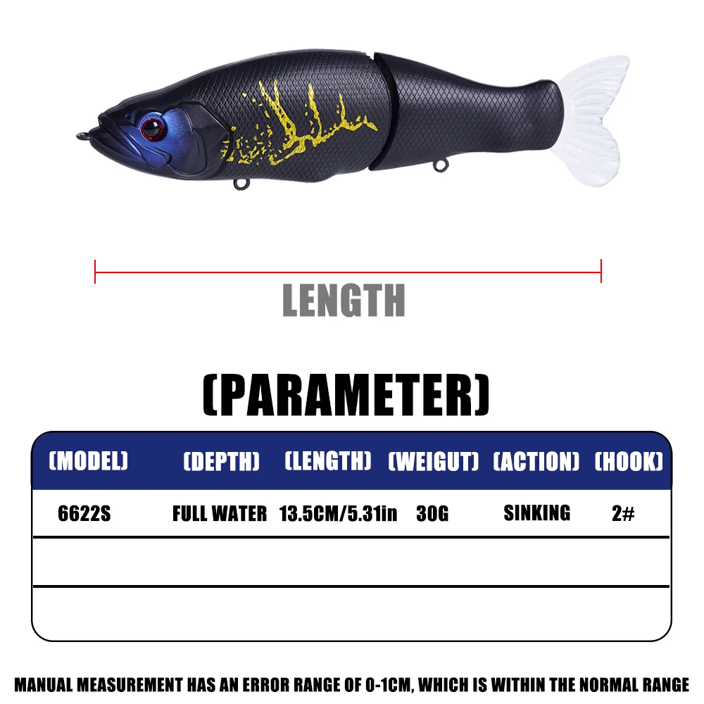 Slow Sinking SwimBaits Fishing Lures 30G Whopper Vibration Soft Tail Or Pike And Bass Hard Baits Isca Artificiall Accessories