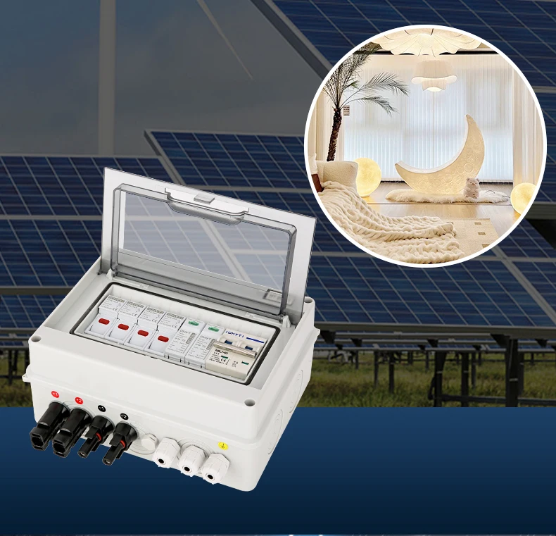 Solar Photovoltaic PV Combiner Box With Lightning Protection 2 Input 1 out DC 600V Fuse MCB SPD Waterproof Box IP65 Wholesale