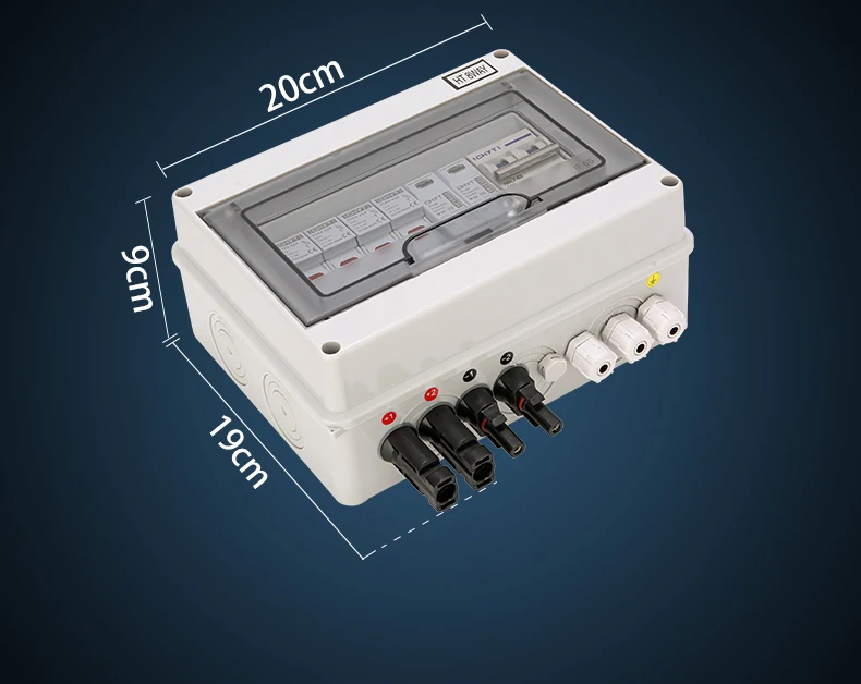 Solar Photovoltaic PV Combiner Box With Lightning Protection 2 Input 1 out DC 600V Fuse MCB SPD Waterproof Box IP65 Wholesale