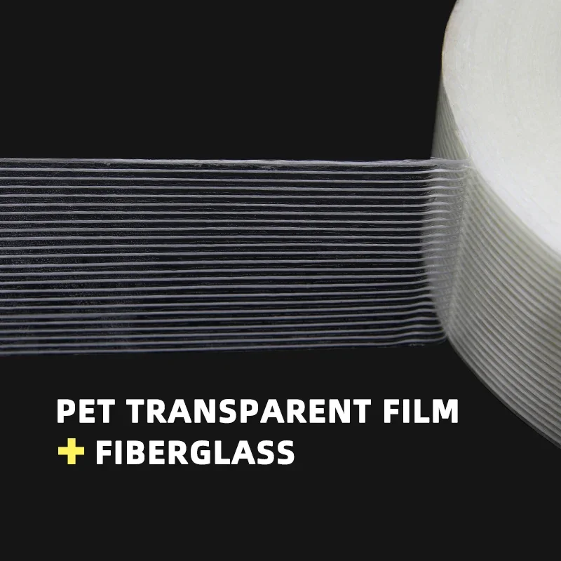50M Grid Fiber Tape Toy Airplane Model Super Strong Mesh Single-Sided Tape Wear-Resistant Glass Fiber Strong Reinforced Tape