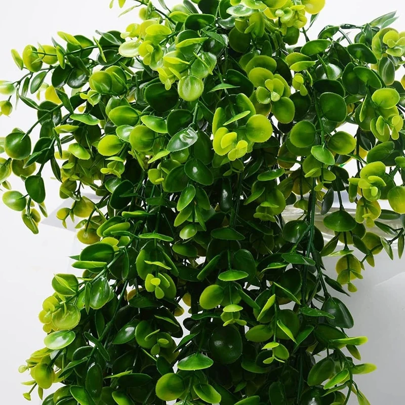 1Pcs Artificial 5Forks Rattan Eucalyptus Wall Hanging Simulation Greenery Fake Hanging Plants Vine Diy Home Outdoor Decor Plant