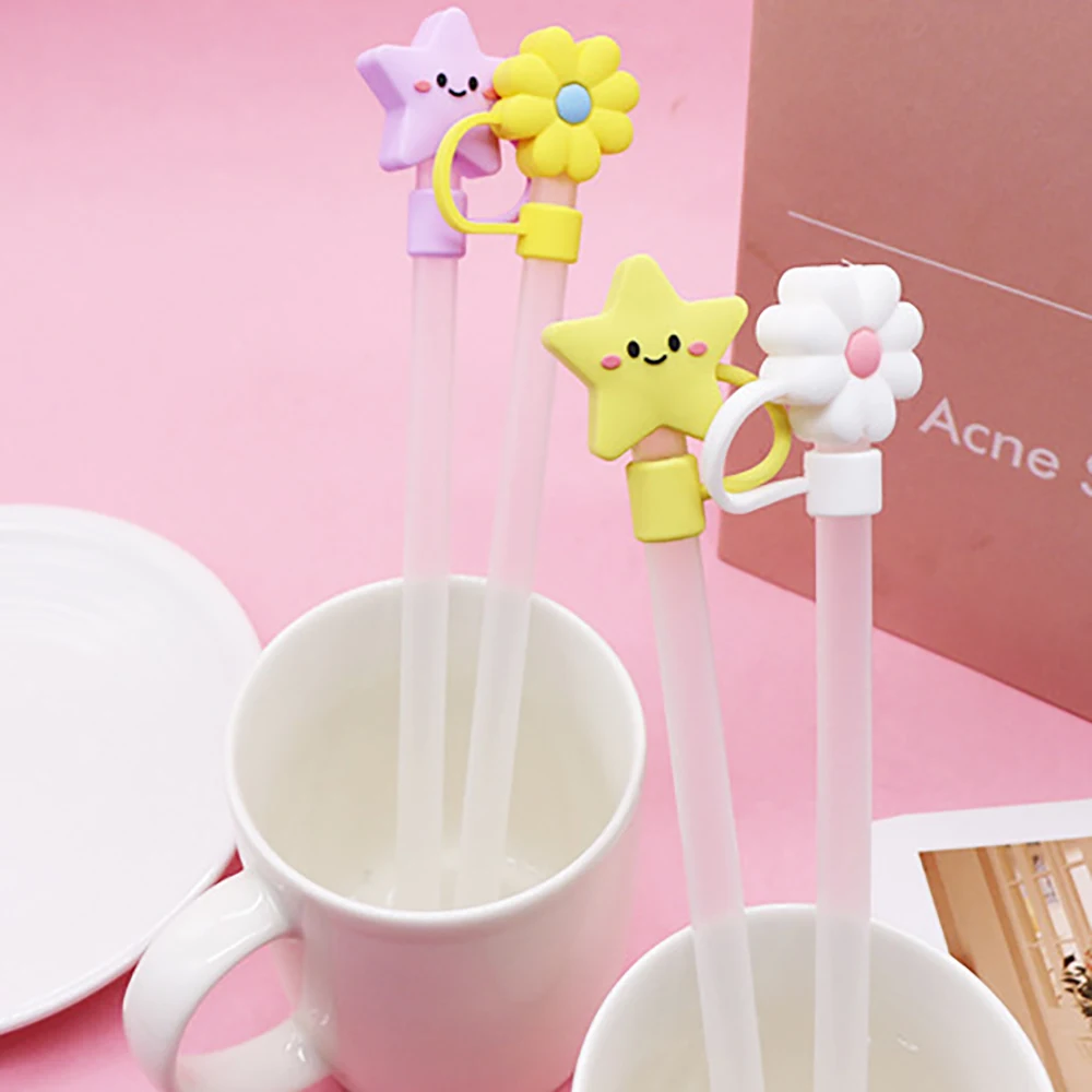 Silicone Straw Cap Cup Shaped MultiColor Dustproof Reusable Sealing Lid For 10MM Straws Hygienic Eco Friendly Beverage Accessory