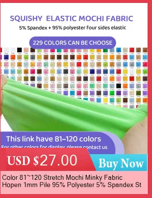 Color 121~160 Stretch Mochi Smooth Minky Fabric Hopen 95% Polyester 5% Spandex Stretch 4 Side Plush Fabric For Diy Sewing Toy