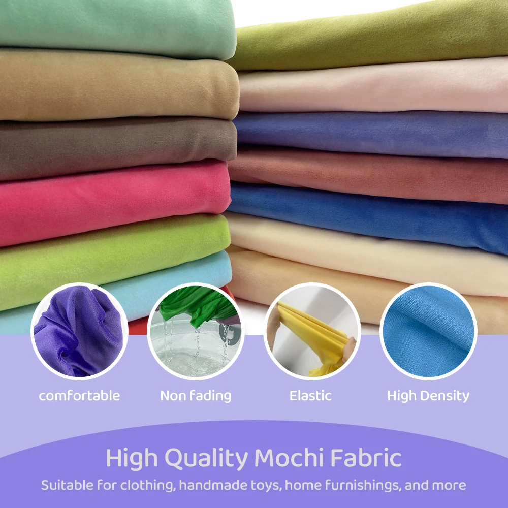 Color 121~160 Stretch Mochi Smooth Minky Fabric Hopen 95% Polyester 5% Spandex Stretch 4 Side Plush Fabric For Diy Sewing Toy